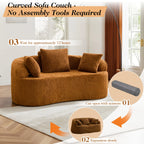 The Arvessa Brown Loveseat Cloud Couch