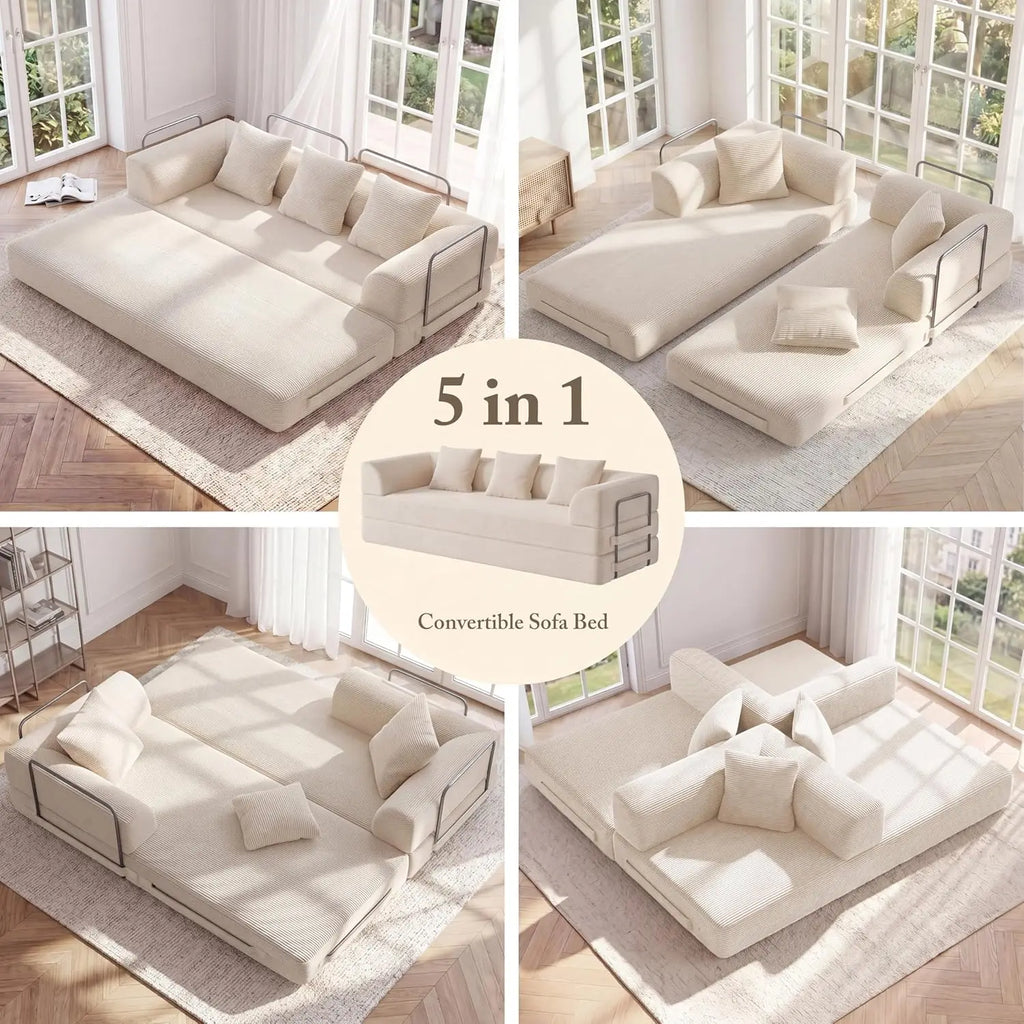 The Alviero Beige Sleeper Couch