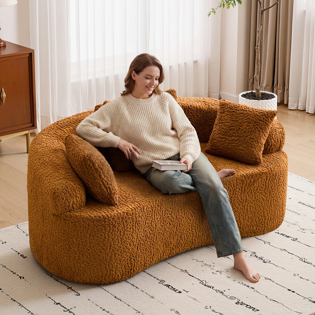 The Arvessa Brown Loveseat Cloud Couch