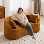 The Arvessa Brown Loveseat Cloud Couch