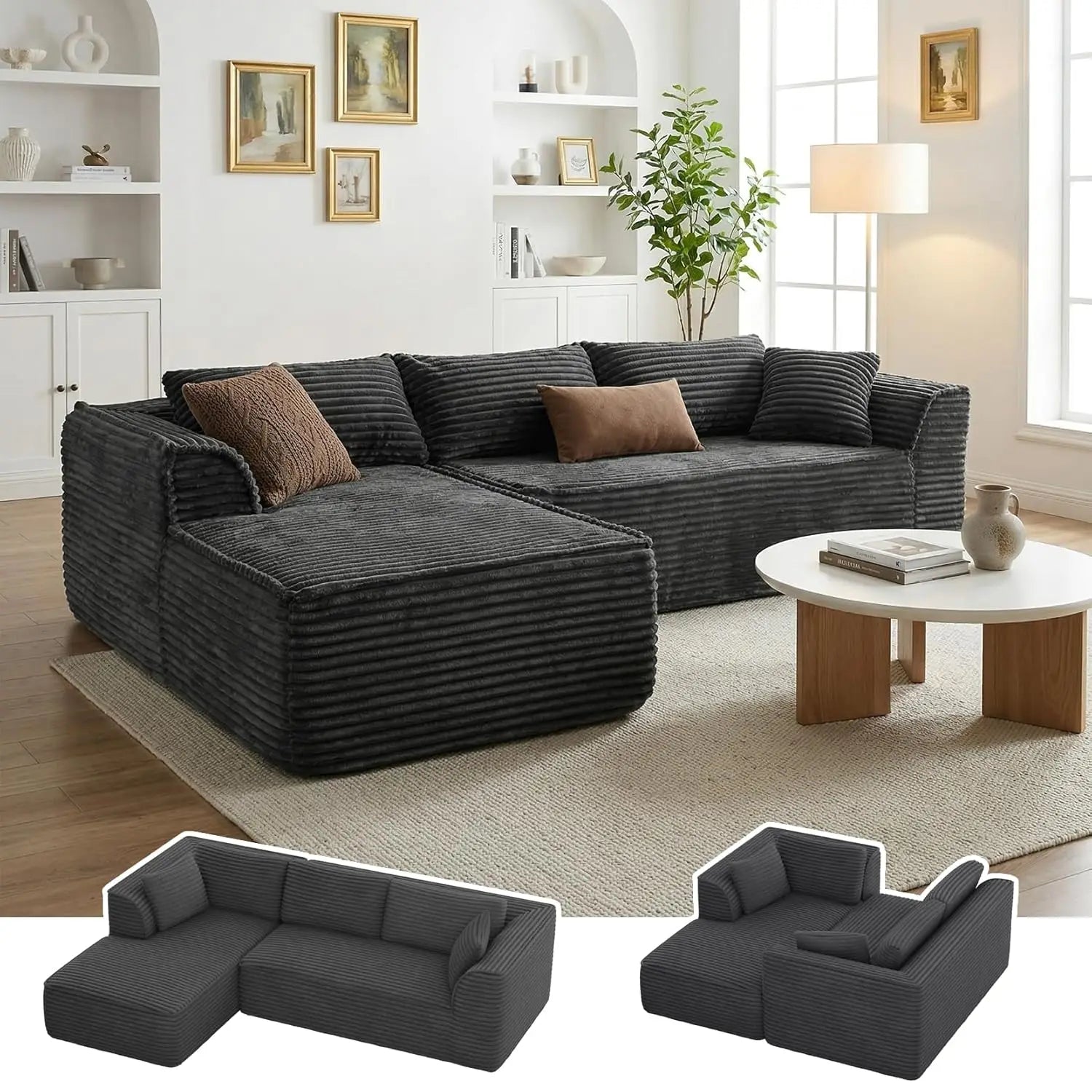 The Vellano Grey L-Shaped Cloud Couch