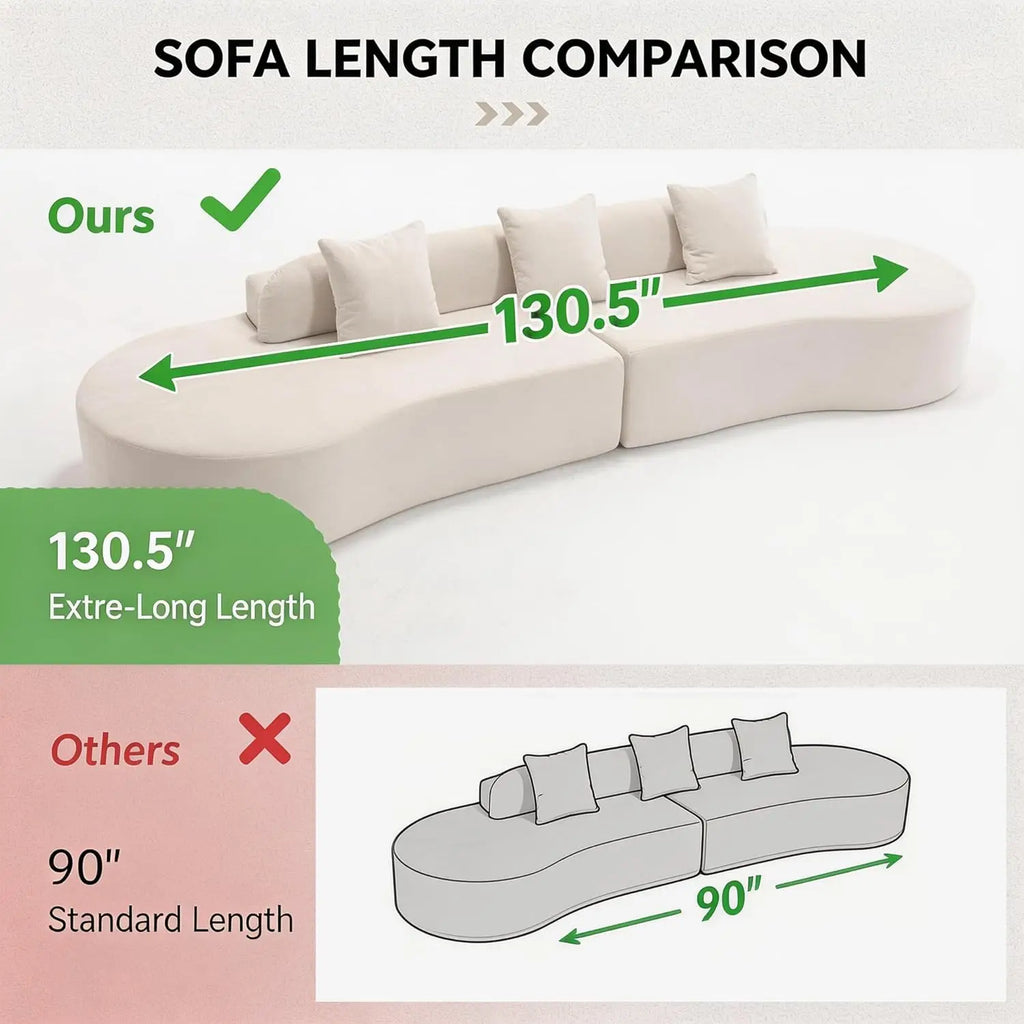 The Vionna Brown Curved Cloud Sofa