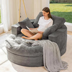 The Caelix Grey Corduroy Cloud Couch