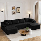 The Avrion Black U-Shaped Sectional Sofa