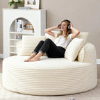 The Rovalto White Circle Lounge Couch