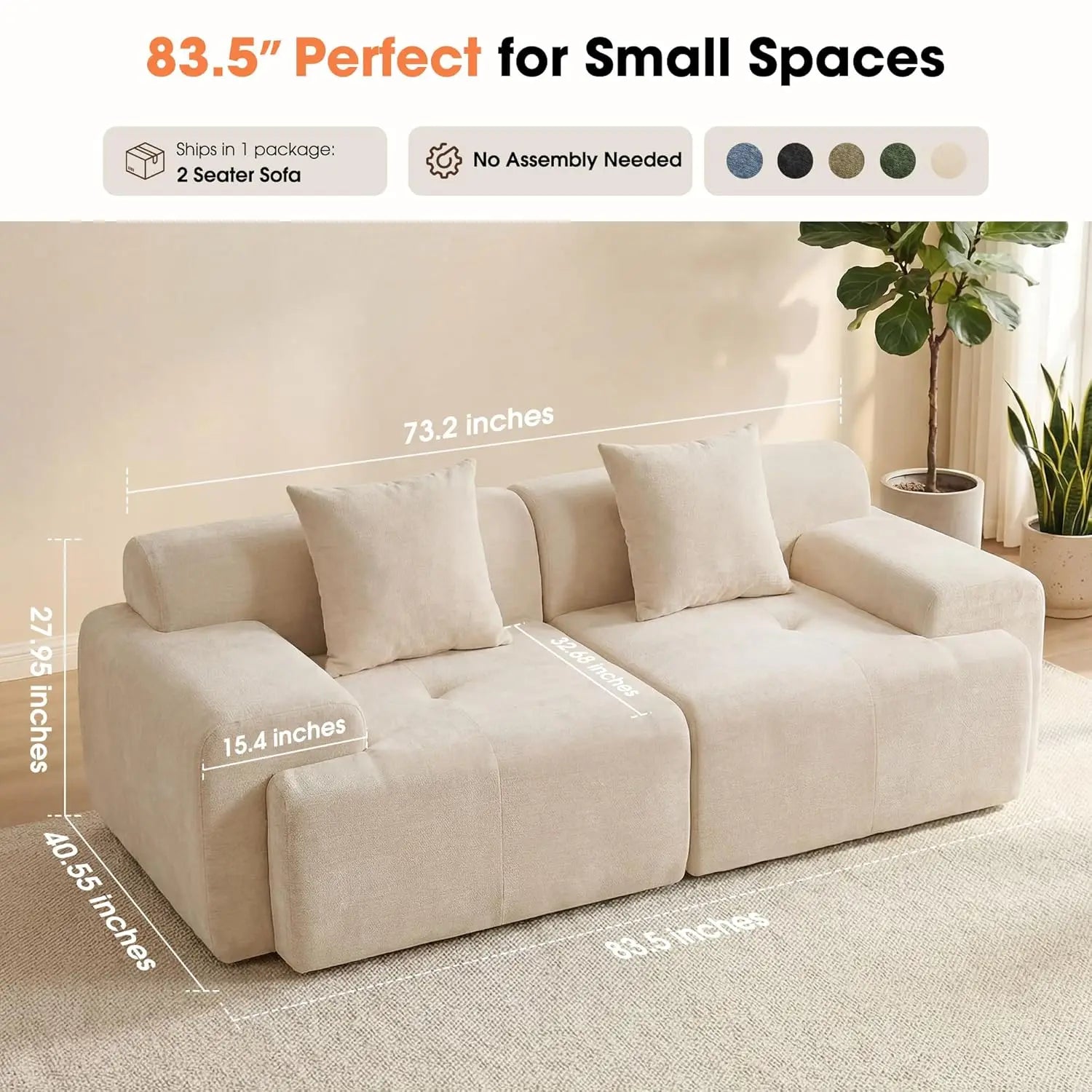 The Veylan Green Loveseat Sofa
