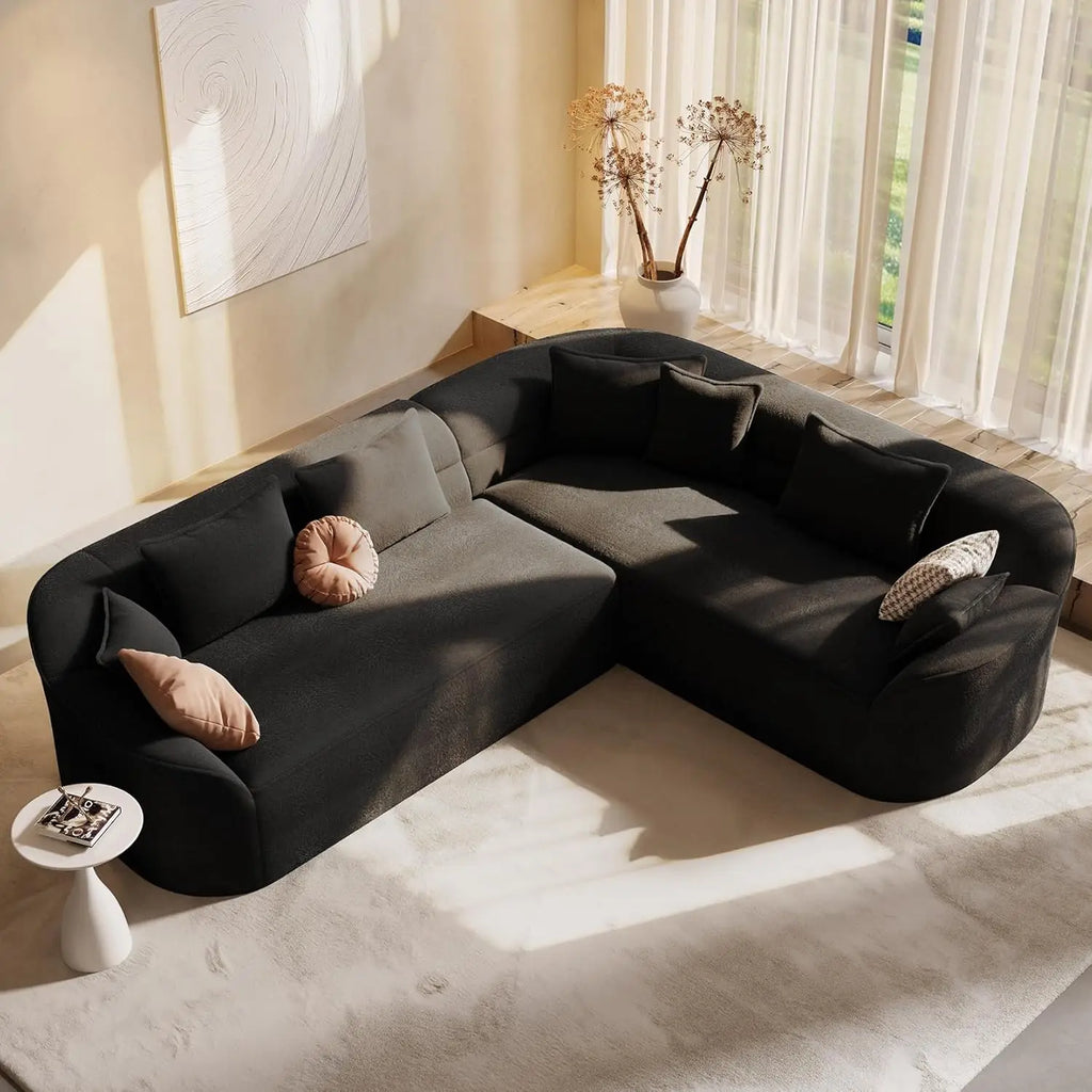 The Ravello Black L-Shaped Sectional Sofa