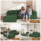The Vellano Green L-Shaped Cloud Couch