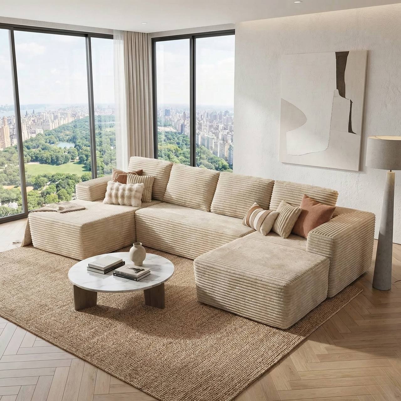 The Summit U-Shaped Sectional Boneless Couch