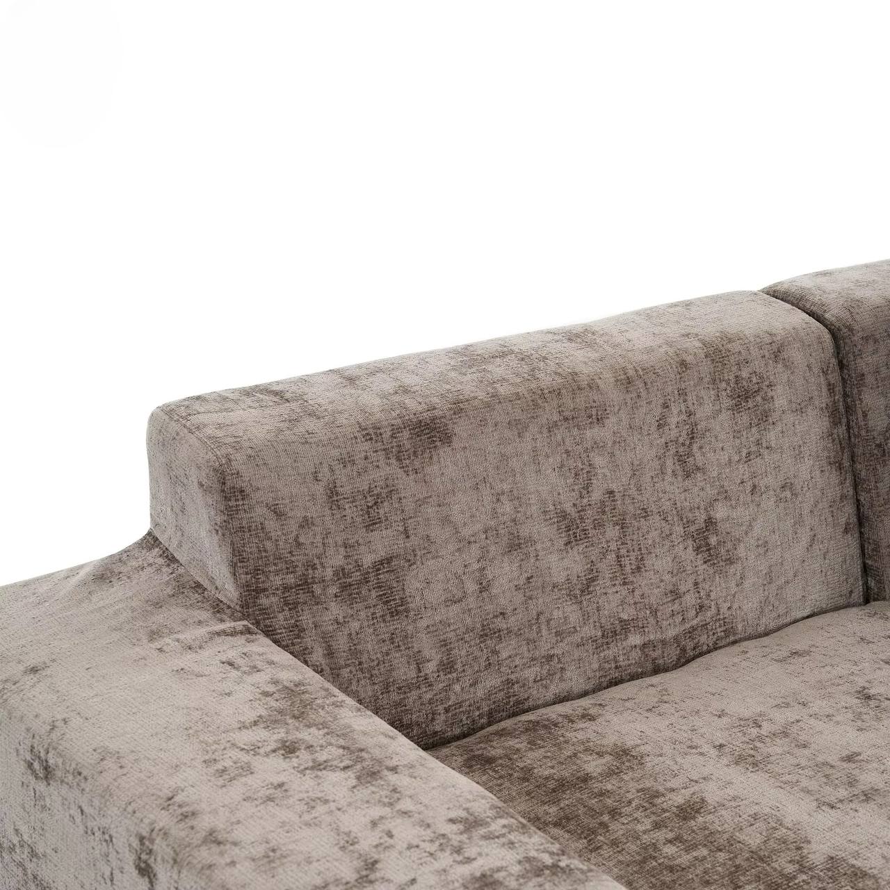 The Velura Minimalist U-Shaped Modular Velvet Sectional Sofa